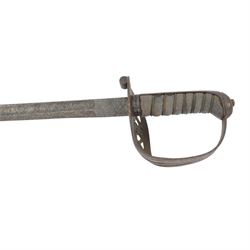 Victorian Rifle Regiment officer's sword,  1827 pattern, with 78cm steel blade, wirebound fishskin grip, overall L92cm