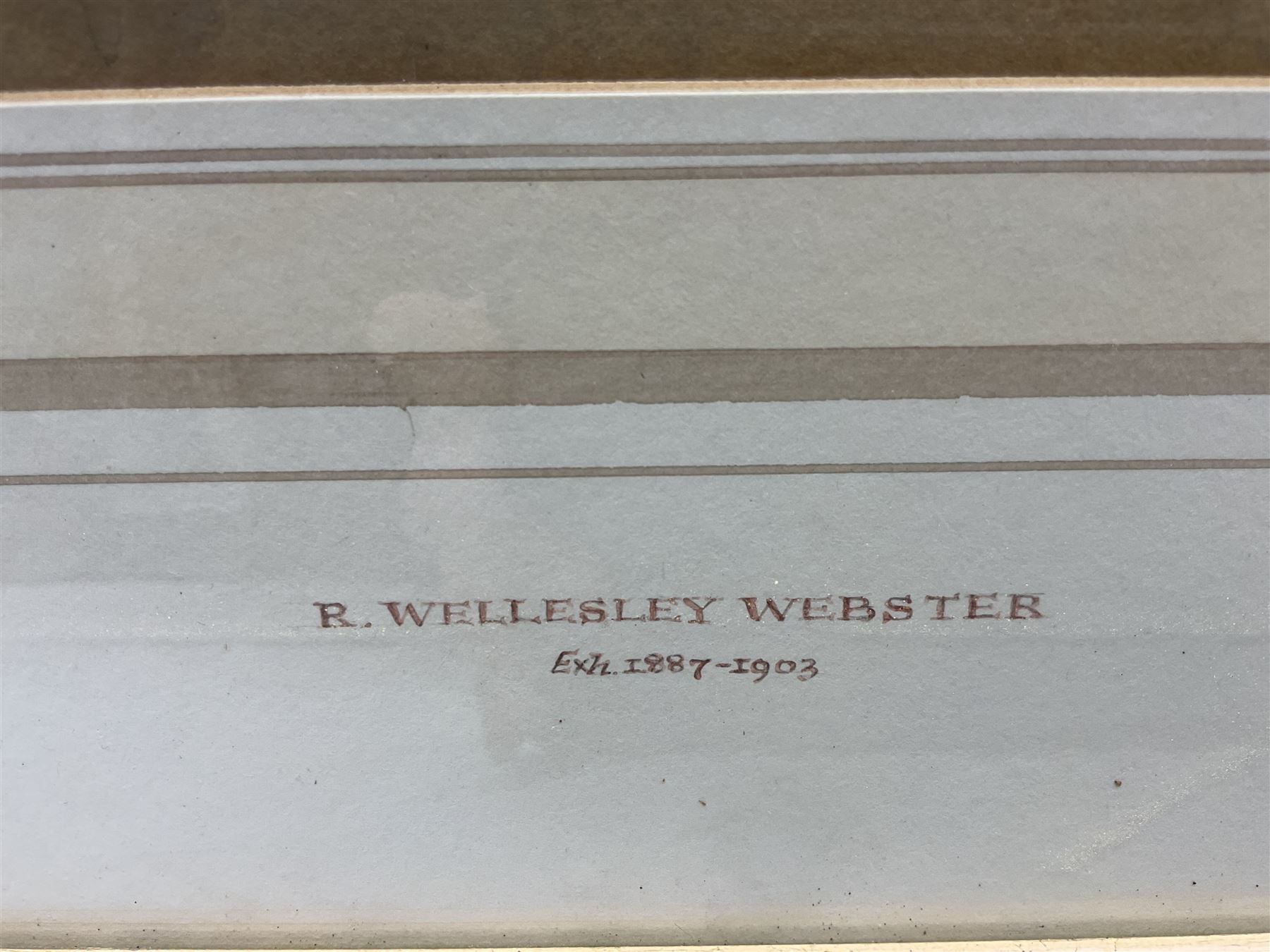 R Wellesley Webster (British exh.1887-1903): Dock End Whitby, watercolour signed and dated '99, 47cm x 73cm 
Notes: Webster is listed as living in Manchester 1887 and 1895, Anstruther 1894, and Southport 1899. He exhibited at the Manchester City Art Gallery 16 times, the Royal Academy 10 times, and once at the Royal Scottish Academy.