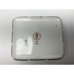 Royal Crown Derby Old Imari pattern vase, together with matching lighter and trinket box, all with printed marks beneath, vase H18cm