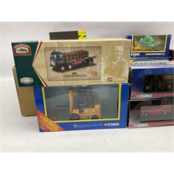 Corgi Limited Edition scale die-cast models including a Ford Transit Wrecker - AA, 50th Anniversary 1:50 scale model; AN13009 Dennis F125 Simon Snorkel SS263,  limited edition 1:50 scale Austin 4 wheel Platform Lorry in BRS livery, Guy Invincible 8 Wheel Platform Lorry and others, all boxed (20)