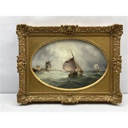 Henry Redmore (British 1820-1887): 'Shipping off the Dutch Coast', oval oil on board signed and dated 1878, 30cm x 45cm
Provenance: purchased by the vendor from Sutcliffe Galleries Harrogate, 1997