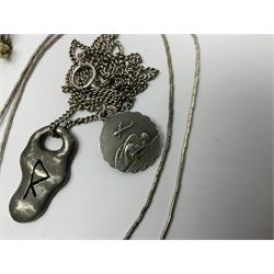 Silver and silver stone set jewellery including earrings and necklaces, collection of costume jewellery and other collectables