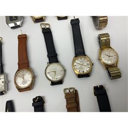 Collection of thirty wristwatches including Lucerne, Josmar, Astral, Mido, Thussy, Waldman, Camy, Doxa Lator, Avia, Lip, Enicar and Favre-Leuba