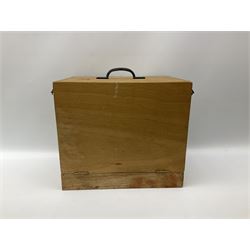 Three drawer collectors cabinet with fall front containing various Great British and World coins including GB pre-decimal coins, King George III 1806 penny, cartwheel pennies etc