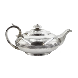 George IV silver teapot by Simon Levy, Exeter 1825, approx 19.5oz