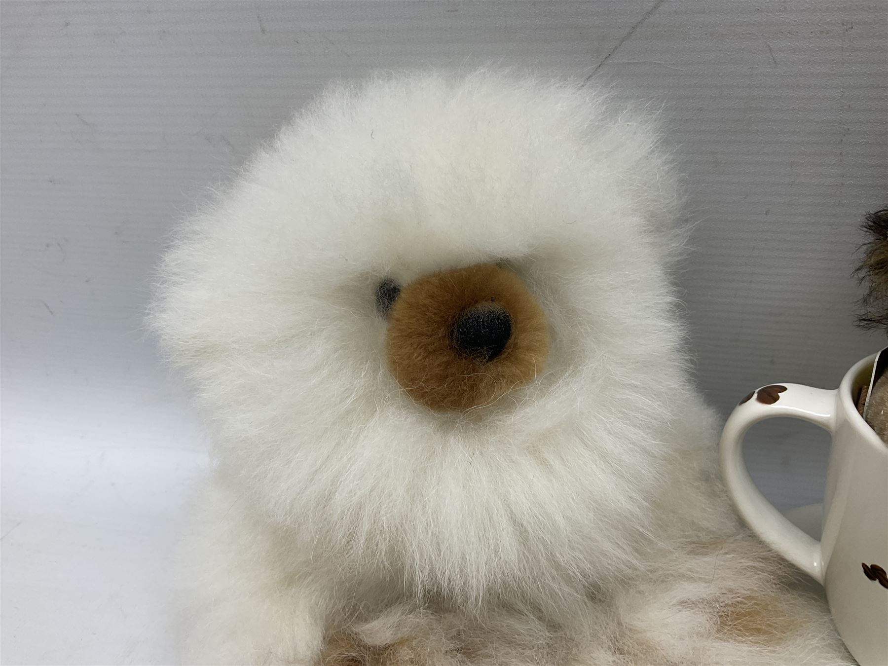 Charlie Bears - limited edition Minimo Collection 'Cappuccino' No.184/1000 and 'Espresso' No.21/1000; each with labels and complete with purpose made ceramic cups and saucers; Bearhouse emu; and Alpaca Collection teddy bear No.5800S (4)