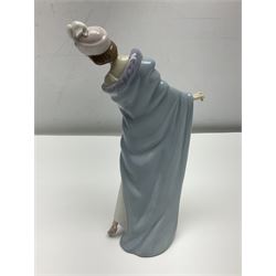 Three Lladro figures of ladies comprising 'The Flirt' model no 5789, 'Ingenue' model no 5487 and 'Carefree' model no 5790, all with boxes