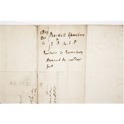 A folder of 19th and 20th century political ephemera including autographed letter by Thomas Cooper 1856, political author and proponent of Chartism for which he was imprisoned, letter from Sir Francis Burdett M.P. proponent of universal male suffrage, letters from the staff of LNWR offering to act as Special Constables in case of riots 1848, 'The Chartist's Riots at Newport 1839' second edition 1889, copy 'The Black Dwarf' 1969 and other items