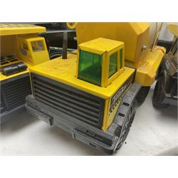 Tonka - five large scale steel pressed vehicles comprising Cement Mixer, Car Transporter, Mobile Crane and two Dumper Trucks (5)