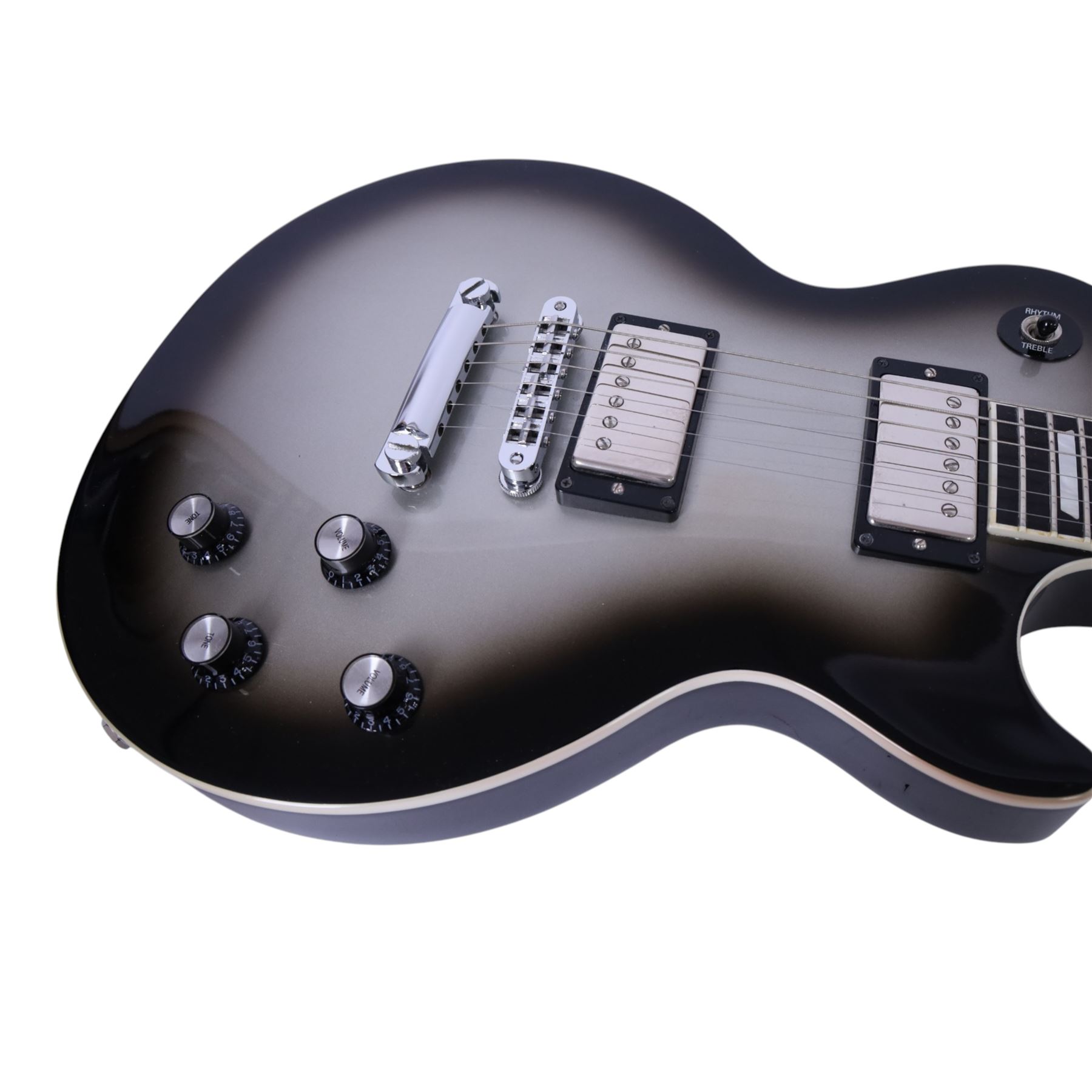 Limited edition Gibson Les Paul Standard, in silver burst finish, made in USA serial no. GC243 Guitar Centre Exclusive 2008, in fitted hard case, guitar length L99cm