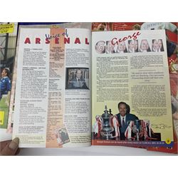 Quantity of mostly football programmes including Wimbledon vs Arsenal Saturday 5th September 1992, Arsenal FC vs Blackburn Rovers Saturday February 26th season 1993/94, Liverpool vs Arsenal Saturday 2nd October 1993, The F.A. Charity Shield Arsenal vs Manchester United 7th August 1993 etc