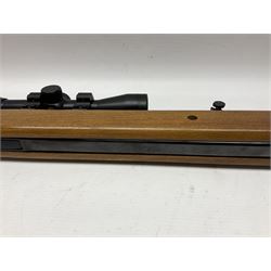 BSA 22 caliber air riffle with telescopic sight, in Fambeau hard case