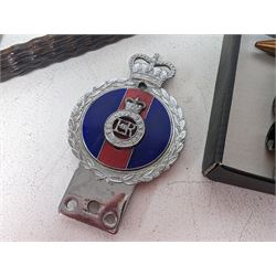 Walking stick with carved monkey handle, glass shooting flask in the form of a cartridge, bullet casings and other collectables