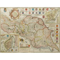John Speed (British 1552-1629): 'The North and East Ridings of Yorkshire', 17th century en...