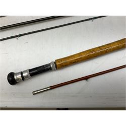 Shakespeare 'Composite Beachcaster 1332-300' 10ft two piece rod with Shakespeare alpha reel, Elastiglas two piece fly rod, Ryobi Masterline carbon fibre 'Pioneer PIF 85 Fly 8' 6