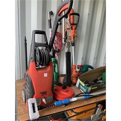 Black an Decker pressure washer and strimmer, Greenline tall hedge trimmer and other gardening electrical tools - THIS LOT IS TO BE COLLECTED BY APPOINTMENT FROM DUGGLEBY STORAGE, GREAT HILL, EASTFIELD, SCARBOROUGH, YO11 3TX