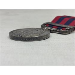 Victoria India General Service Medal with Waziristan 1894-5 clasp awarded to 1235 Sepoy Nuh Joifoih 4th Punjab Infy.; with ribbon