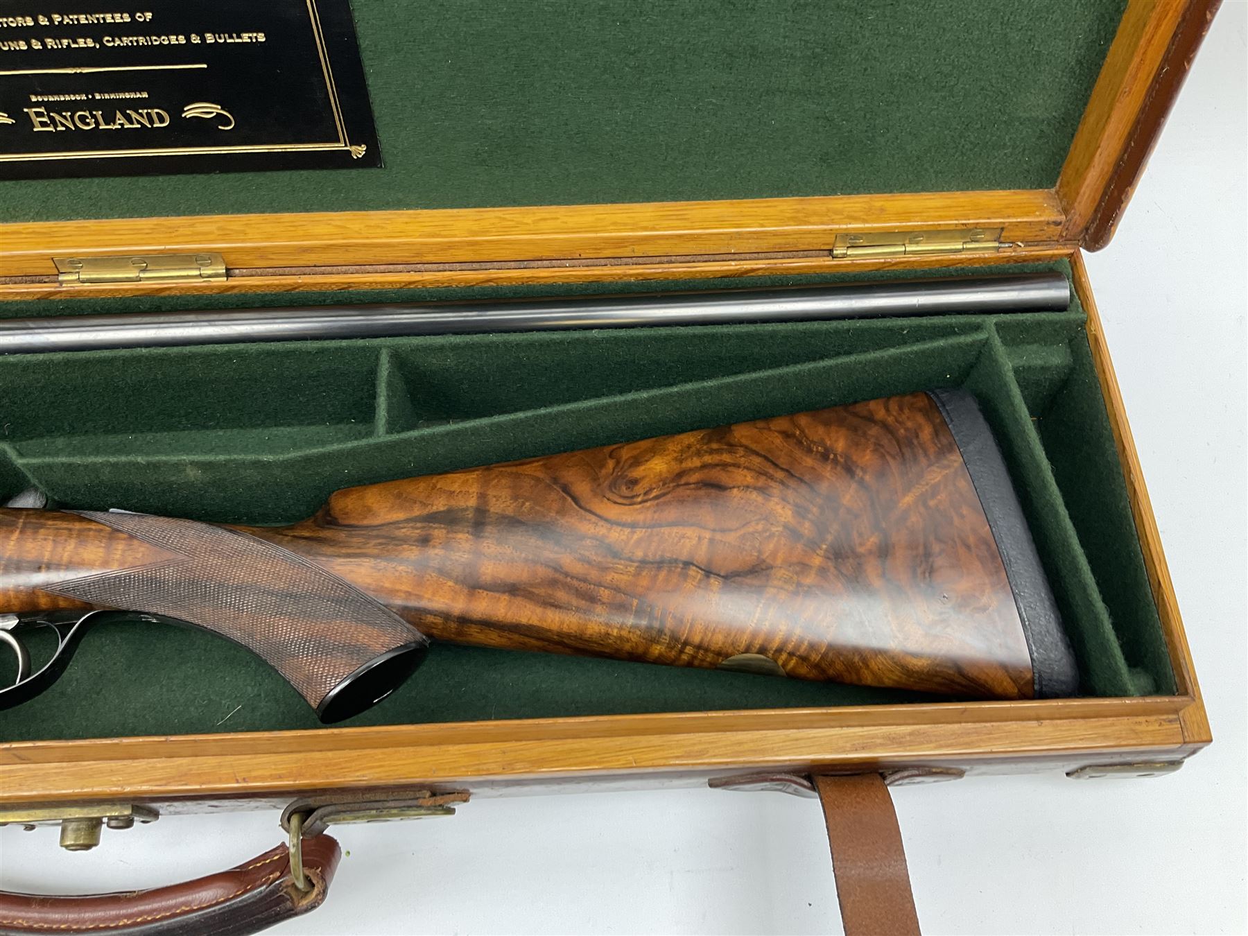 Very fine Westley Richards 12-bore side-by-side double barrel boxlock ejector live pigeon sporting gun, c1910, very heavy and thick 76.5cm blued tightly choked barrels with 2.5