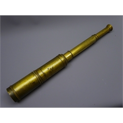  19th century brass four-drawer telescope, inscribed Newton Brothers Hull, L91cm extended  