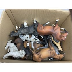 Large collection of Horse figures by North Light, together with a Nao dog figure and other similar 
