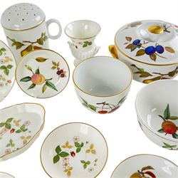 Wedgwood Wild Strawberry and Royal Worcester Evesham ceramics, including miniature teapot, jars, trinket dishes, etc
