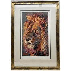 Rolf Harris (Australian 1930-): 'The Straw Hat' 'The Red Umbrella' and 'Sunset Lion', three limited edition  giclee prints signed and numbered 268/695, 175/195 and 194/345 in pencil, max 60cm x 36cm (3)