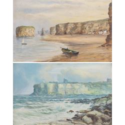 Bernard Benedict Hemy (British 1845-1913): Marsden Rock and Beach and Tynemouth Priory, pa...