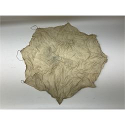 Two inert WW2 parachute flare casings, one with parachute and dated 5/43 L24cm (3)