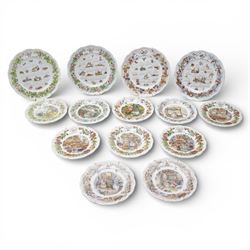 Set of four Royal Doulton Brambly Hedge Calendar plates, 2002-2005, together with ten year...