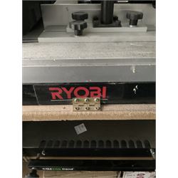 Ryobi router table with router, dewalt biscuit joiner with biscuits, joiners books, clamps etc  - THIS LOT IS TO BE COLLECTED BY APPOINTMENT FROM DUGGLEBY STORAGE, GREAT HILL, EASTFIELD, SCARBOROUGH, YO11 3TX