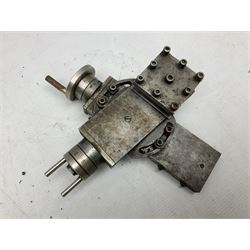 Cowells of Norwich model 90 modelmaker's lathe with handbook, the Pratt Bernard 4-jaw chuck with 4cm centre height and 7.5cm throw L44.5cm; together with an unrelated Hobbymat horizontal cross-slide with 4-way tool post (2)