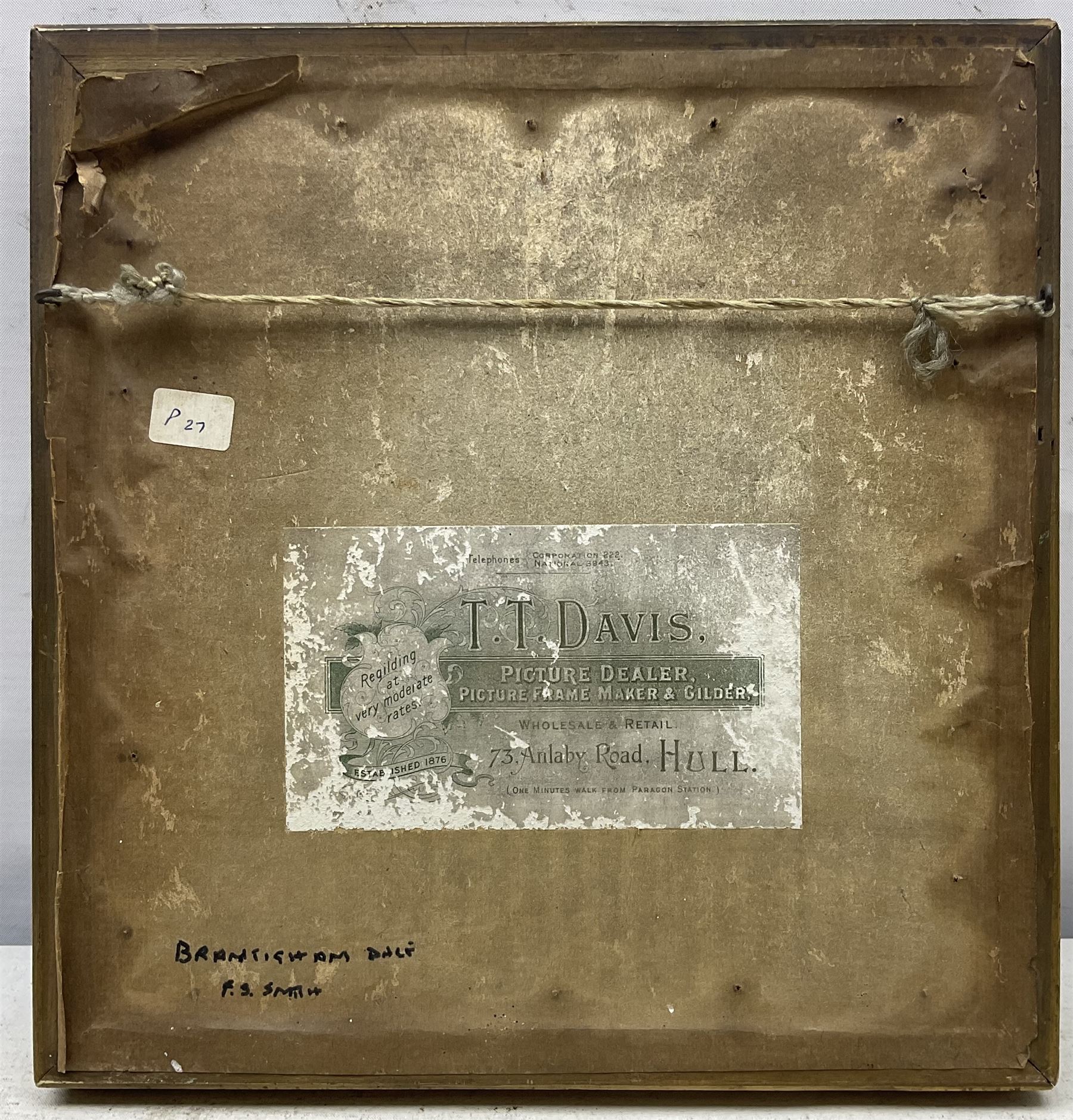 Frederick Schultz Smith (Hull 1860-1925): 'Brantingham Dale' - East Yorkshire, circular watercolour signed 14cm diameter