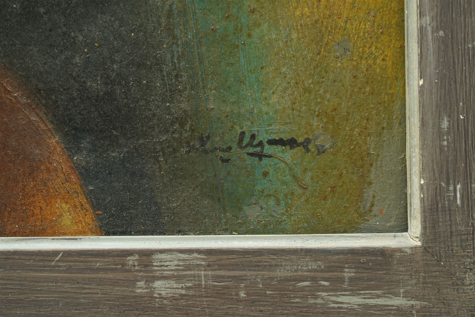 Continental School (20th century): Abstract with Overlapping Discs, pair of oils on board indistinctly signed 38cm x 48cm (2)