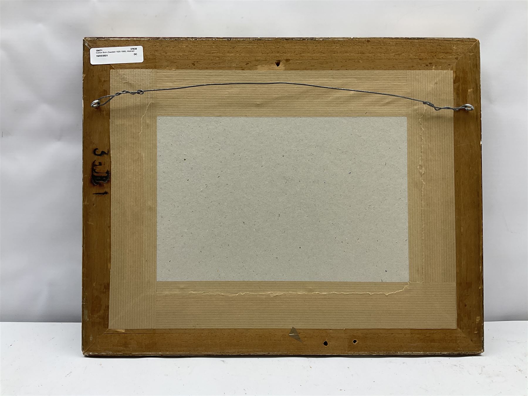 Gustav Bolin (Swedish 1920-1999): Abstract Composition, gouache signed and dated '74, 18cm x 26cm