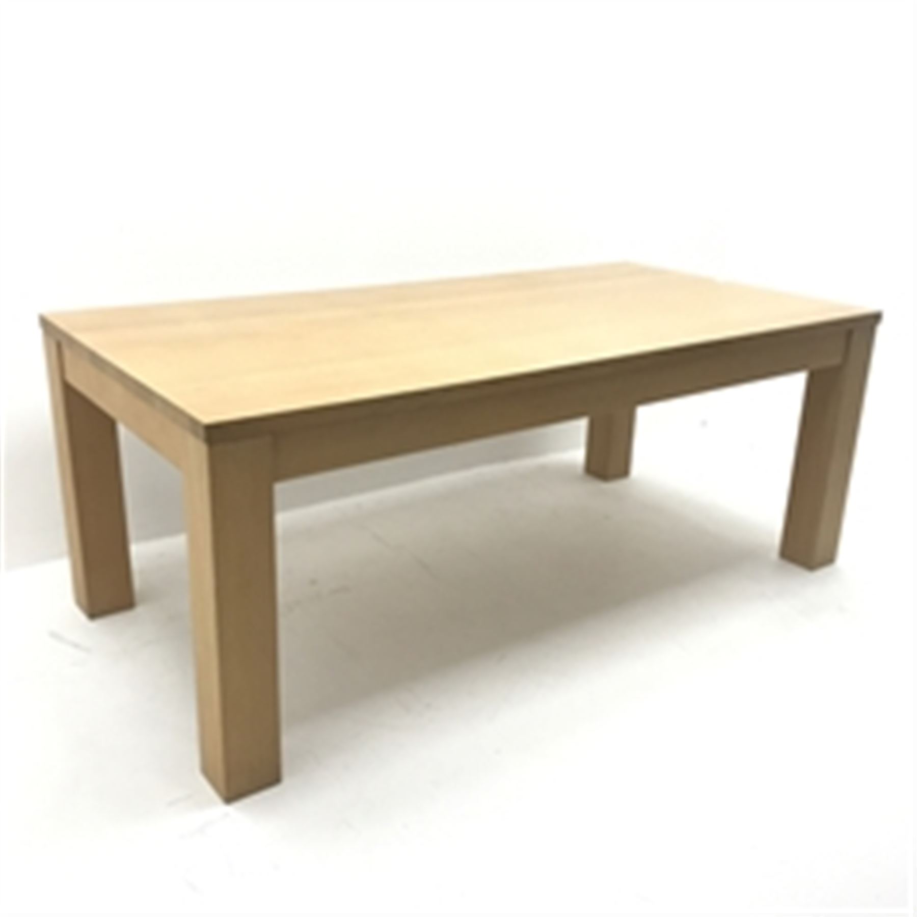 Barker and Stonehouse rectangular oak dining table, square supports, W200cm, H78cm, D100cm