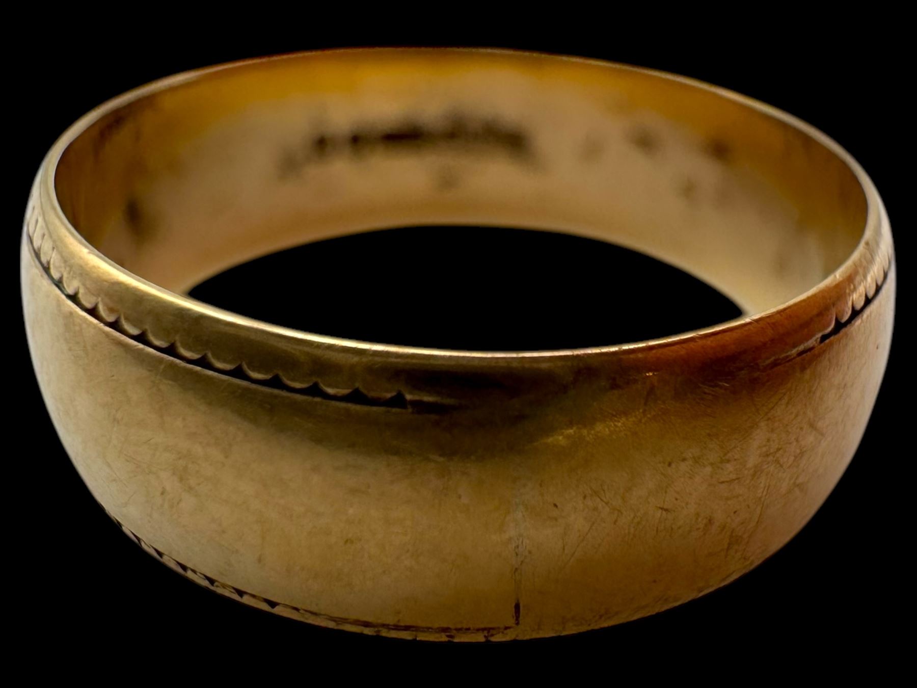 22ct gold wedding band and a 9ct gold wedding band, both hallmarked