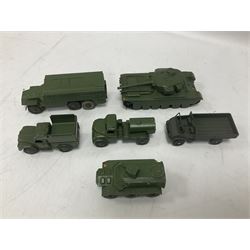 Dinky - nine unboxed and playworn military vehicles Nos.622, 623, 626, 641, 643, 651, 676, 677 & 821; together with five military aircraft (14)