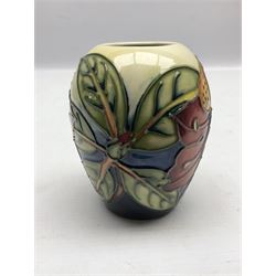 Moorcroft Simeon patterned vase, with printed mark beneath, H9cm