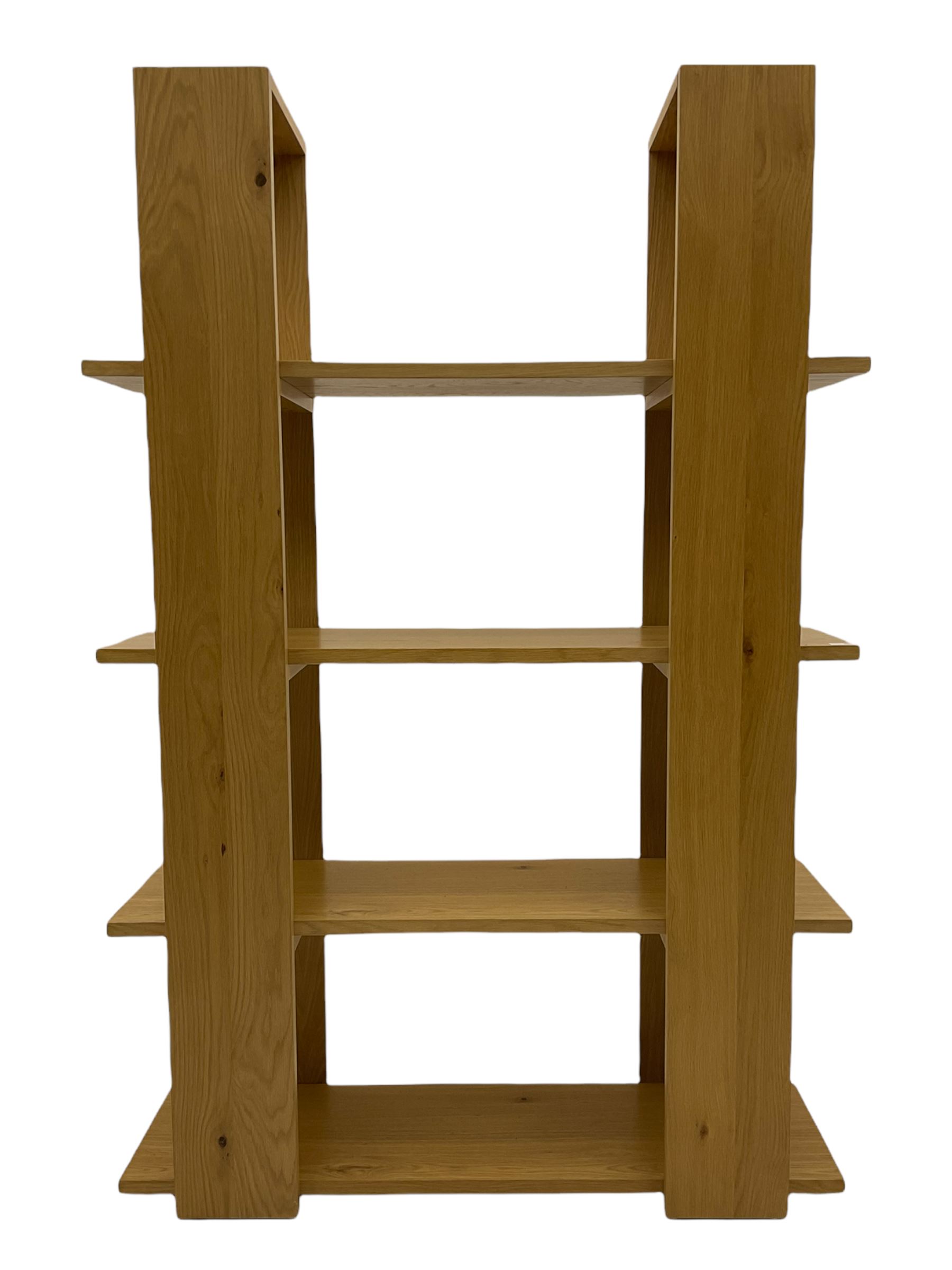 Light oak finish storage bookcase