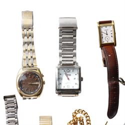Collection of wristwatches and pocket watches including Seiko, Talis, Jeep, Waltham etc