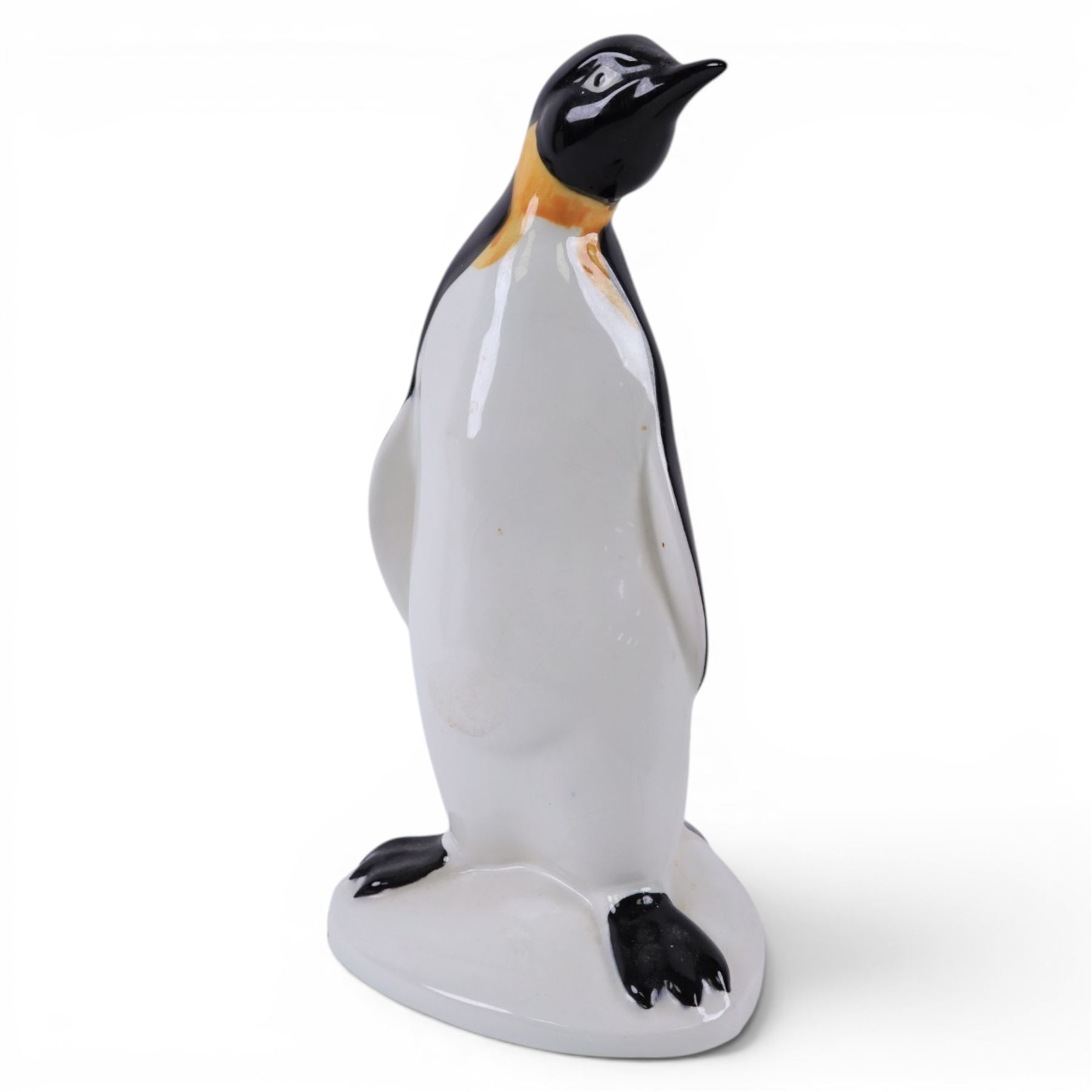 Poole pottery penguin, together with Royal Copenhagen fish, penguin H22cm