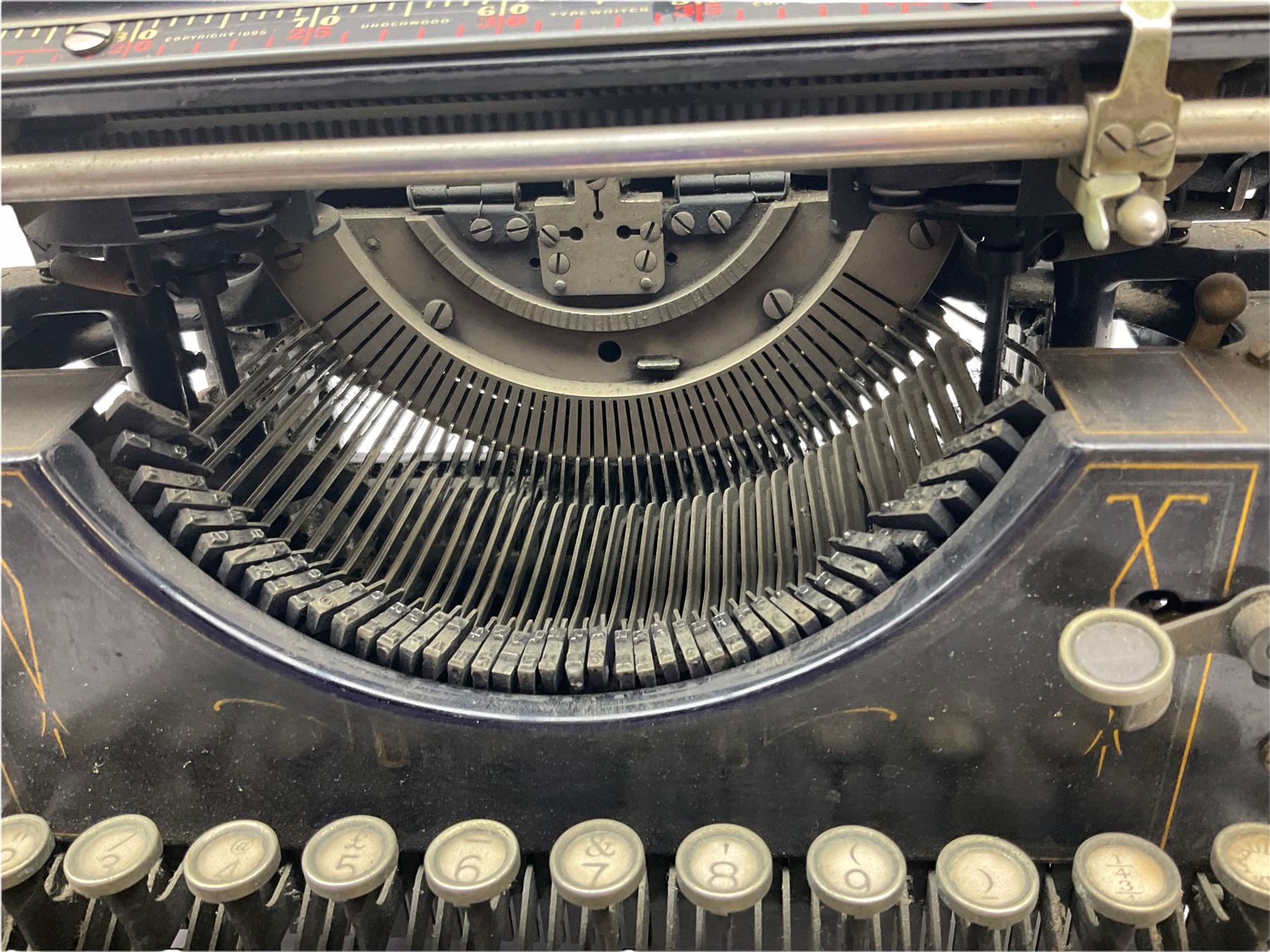 Underwood manual typewriter with original cover and Knitmaster Knitting machine in original box with instructions. 