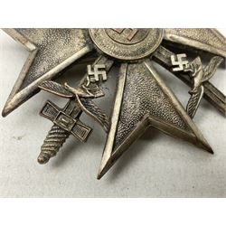 German Spanish Cross with silvered finish; stamped verso L/12; probably a post-WW2 copy