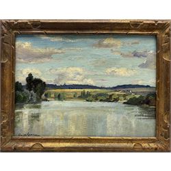 Claude Rameau (French 1876-1955): 'Bord de Loire Pouilly', oil on board signed, titled verso 23cm x 32cm