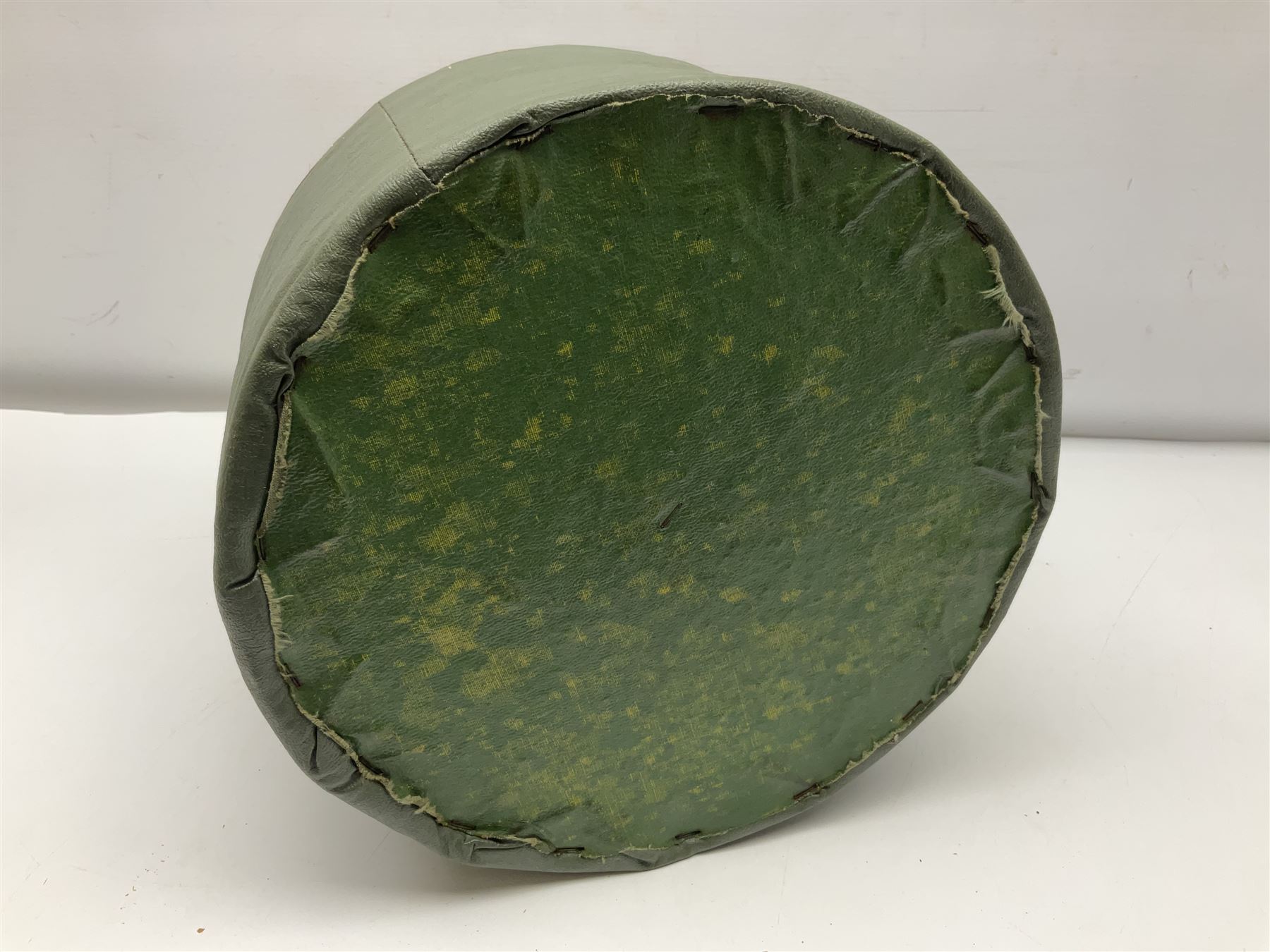 1950s/60s Palitoy 'Bill & Ben The Flower Pot Men' glove puppet; boxed; and 'The Flower Pot Men' vinyl drum shaped foot-stool/pouffe depicting Bill & Ben with sweeping brushes (2)