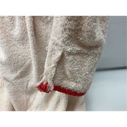 On the direct instructions of Anita Porter nee Lonsbrough Great British Olympic and Commonwealth Games gold medal winning swimmer - collection of early and international memorabilia comprising original Huddersfield Bath Club track suit top bearing eight stitched on cloth badges including British Empire & Commonwealth Games 1958 England Team, YSASA, North Eastern Counties ASA, ESSA Division 3,  English Schools Swimming Association winner etc
The swimming costume Anita wore at the 1958 Commonwealth Games in Cardiff, her first major championships, where she won two gold medals. The grey elastic on the sides, in those days, she would use to make it tighter and more streamlined.
Blue track suit from the 1960 Olympics which she wore on the podium receiving the gold medal.
1960 pool side towelling robe used at the Rome Olympics (interesting to note her name is spelt wrong on the embroidered label).
1962 Commonwealth Games pool side towelling robe used in Perth Australia when winning three Gold medals. 
It was also this year she became BBC Sports Personality of the year, the first female to do so.
Her 'lucky' pool side towel which she took with her to every event she competed in and which can be seen round her neck in many official celebratory photographs. Copies of some of these photographs are included for identification.
In addition there are two souvenir programmes of an evening event to honour Anita at The Theatre Royal Huddersfield and she has kindly signed the front cover on one of these.