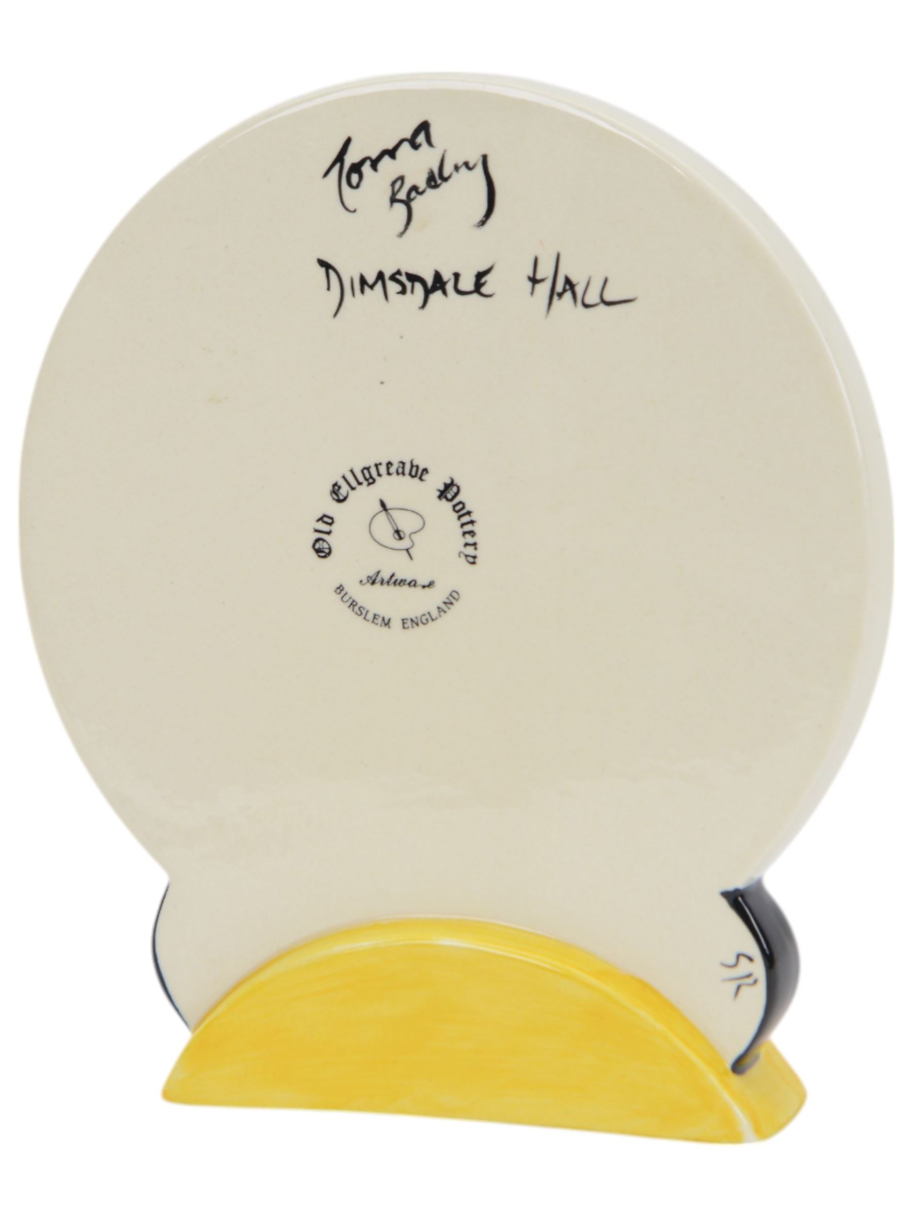 Lorna Bailey for Old Ellgreave Pottery freestanding ceramic plaque, decorated in the Dimsdale Hall pattern, signed verso, H19cm