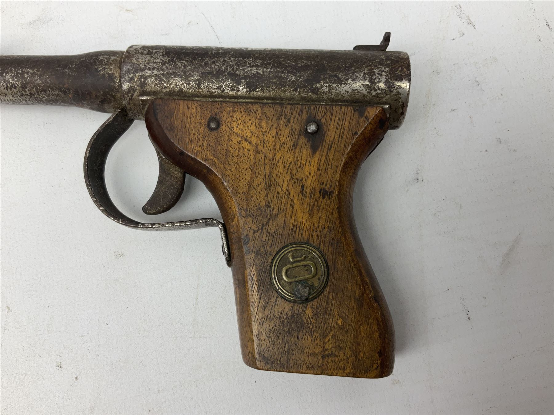 GAT .177 plunge action air pistol the butt impressed 'Reg.Us.Pat. Made in Japan' L22cm