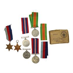 WWII British group, comprising 1939-45 Star, War medal and Defence medal, awarded to H.R D...