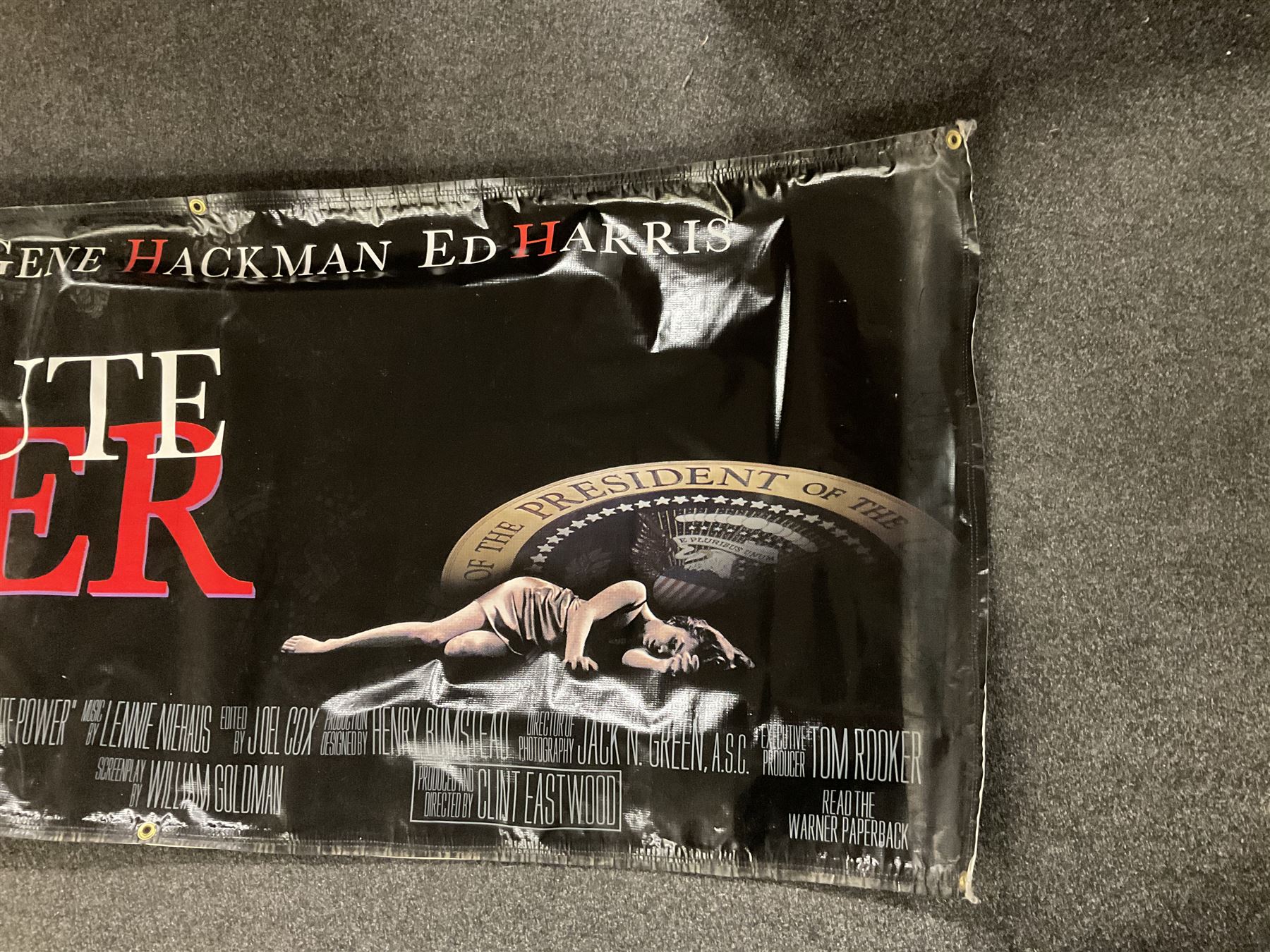 Ten large vinyl film posters, to include The Aristocats, Absolute Power, First Knight, etc 